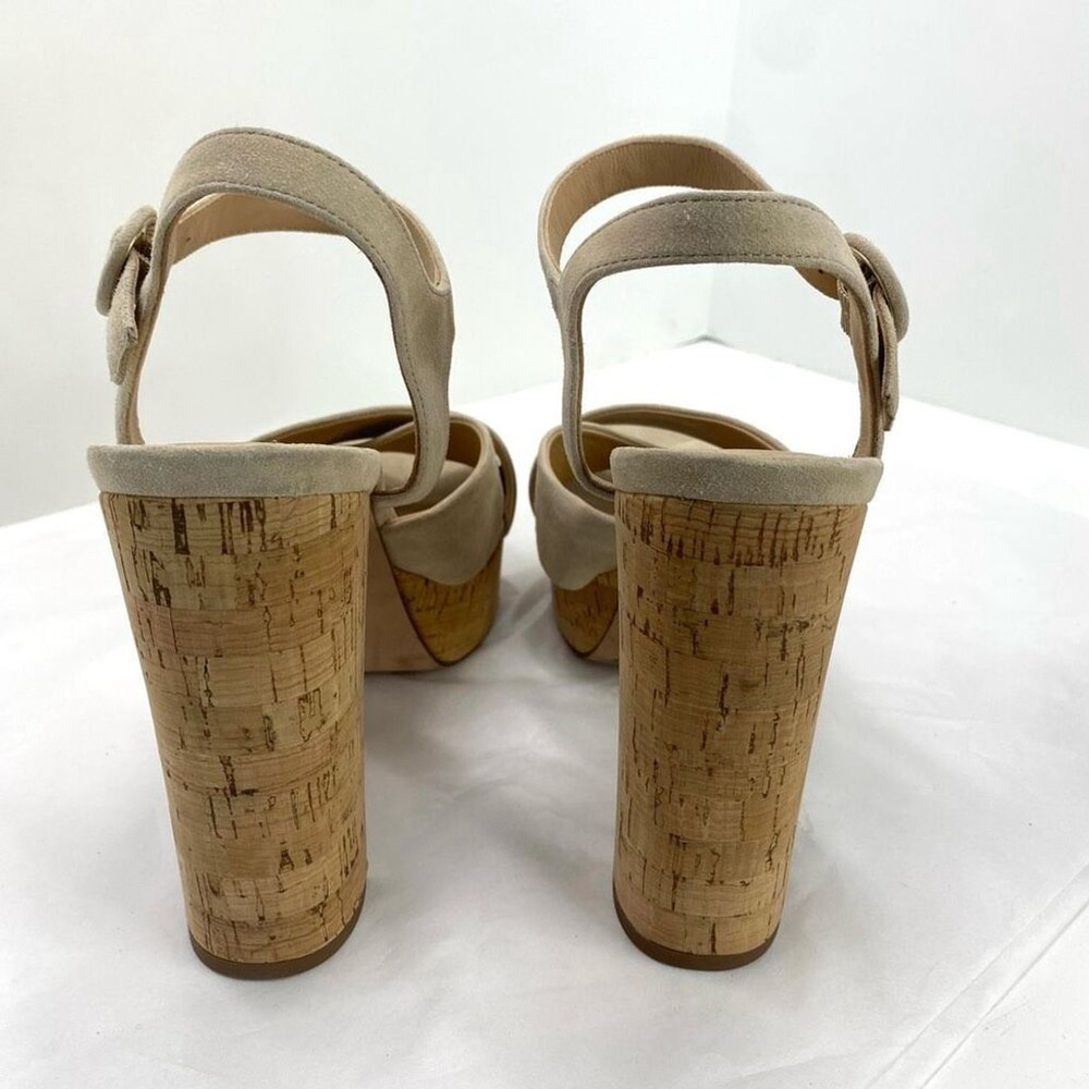 Veronica Beard 'Lucille' Suede Platform Heel Sandals, Cream Ecru Strappy Women’s - Picture 10 of 14